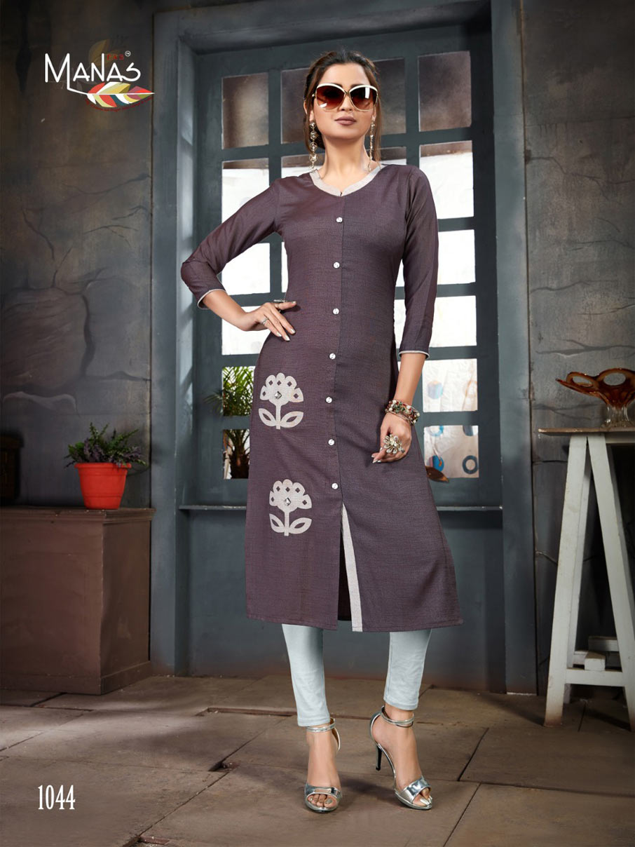 Priyal Vol-6 Manas Aplic Peach Work Wholesale Kurti Priyal Vol-6 Manas Aplic Peach Work Wholesale Kurti